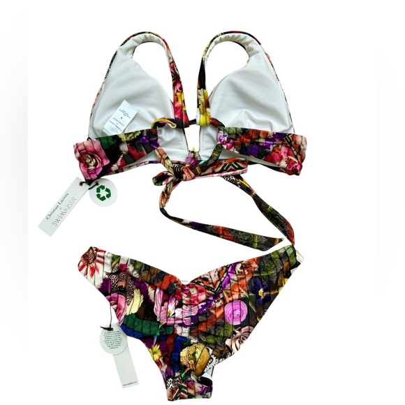 Swiminista x Christian Lacroix sz S bikini swimsuit & Sarong floral New - Picture 4 of 8